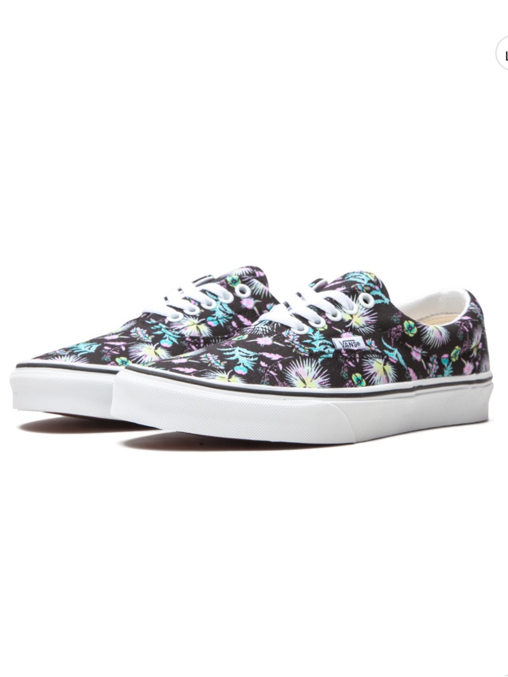 Vans Black Floral Lace-Up Sneakers with Pastel Accents